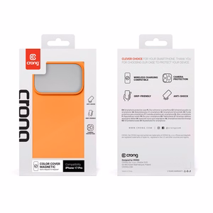 Crong Color Cover Magnetic MagSafe suojakuori iPhone 17 Pro -laitteelle, oranssi