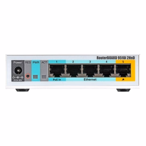 Tukiasema MIKROTIK RB951UI-2HND, IEEE 802.11b/g/n, 1xUSB 2.0, 5x10/100M