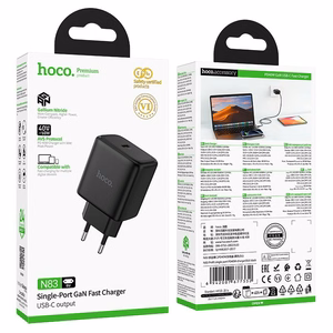 Puhelimen GaN-laturi Hoco USB C PD AVS 40W max 60W N83 musta
