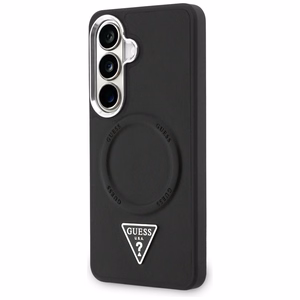Guess Suojakuori Embossed Ring Triangle Logo MagSafe Samsung Galaxy S26:lle musta
