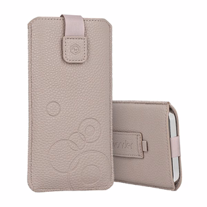 WONDER Deko Pouch Case (Size XL) for Iphone 15/15 Pro/Iphone 16/16 Pro/Samsung S24/S24 Plus/S25/S25 Plus/A53/A55 5G cappuccino