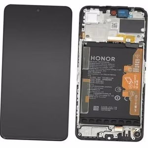 Alkuperäinen Huawei Honor 200 Smart / Honor X7c 5G LCD-näyttö- ja kosketuspaneelimoduuli kehyksellä ja akulla, musta (huoltopakkaus)
