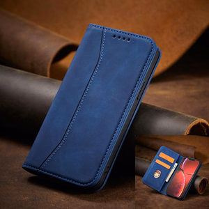 Magneetti Fancy Case tapauksessa iPhone 14 Pro flip kansi lompakko jalusta sininen