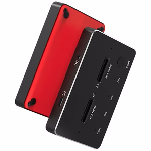 SSD kaksipaikkinen telakka M.2 SATA/NVME, USB-A, USB-C