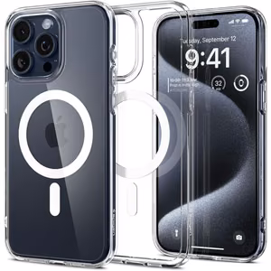Spigen Ultra Hybrid Mag Suojakuori MagSafella iPhone 15 Pro:lle - Valkoinen