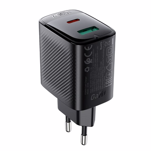 Acefast A106 GaN PD -seinälaturi, 45 W, USB-C, USB-A, musta