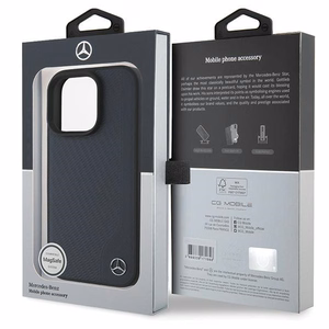 Mercedes MB Wood Imitation Nahkainen MagSafe Suojakuori iPhone 16 Pro Max:lle - Laivastonsininen