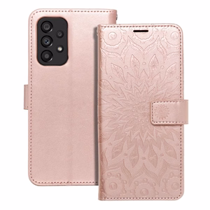 MEZZO Book-suojakuori Samsung A53 5G:lle mandala Rose Gold