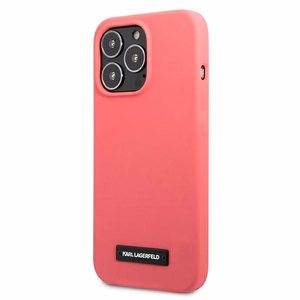 Karl Lagerfeld Silikoni Plaque Case iPhone 13 Pro / iPhone 13 - Fuksiainen