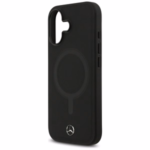Mercedes Plain Smooth Nahkainen MagSafe Suojakuori iPhone 17:lle - Musta