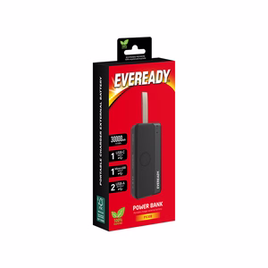 Eveready PX30B varavirtalähde, 30000 mAh, 2 × USB-A, musta