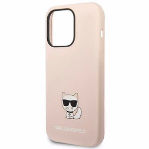 Karl Lagerfeld KLHCP14XSLCTPI iPhone 14 Pro Max 6.7 kovakuori vaalea vaaleanpunainen / vaalea vaaleanpunainen Silicone Choupette Body