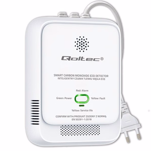 Qoltec 52576 hiilimonoksidianturi | CO-tunnistin | 85dB hälytys | LED