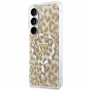 Guess Suojakuori IML Leopard Print Triangle MagSafe Samsung Galaxy S26 -puhelimelle ruskea