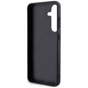 DKNY Nahkainen Ruudullinen Mono-kuvio ja Painetut Raidat Suojakuori Samsung Galaxy S24+:lle - musta