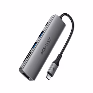 Acefast J18 USB Hub USB-C 6-in-1 HDMI 4K 60Hz PD90W Docking Station - Gray