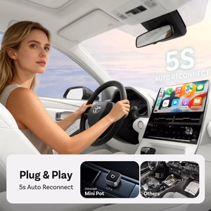 Langaton CarPlay/Android Auto -sovitin Ottocast Mini Cube musta