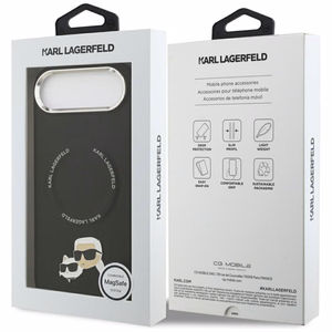 Karl Lagerfeld Karl & Choupette Pins MagSafe Case for iPhone Air - Black