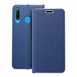 Flip-suojakuori Huawei P30 Lite:lle Luna Book Carbon sininen