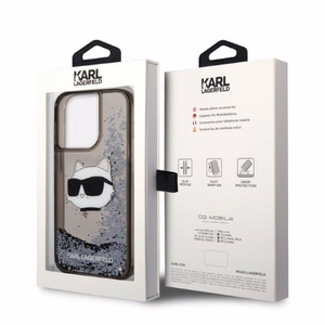 Karl Lagerfeld KLHCP14XLNCHCK iPhone 14 Pro Max 6.7" musta/musta kovakuori Glitter Choupette Head