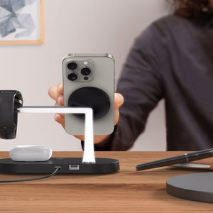 Tech-Protect A12 3in1 MagSafe induktiivinen laturi älypuhelimelle/kuulokkeille/älykellolle - musta