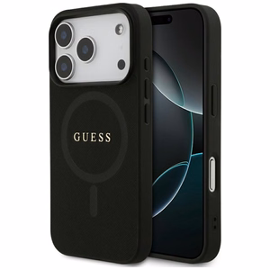 Guess Saffiano Classic Logo MagSafe suojakuori iPhone 17 Pro - musta