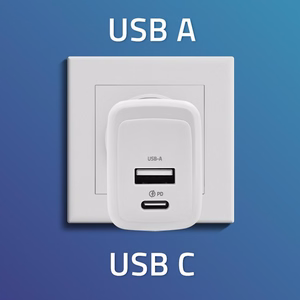 Qoltec 51825 GaN 45W laturi, 5-20V, 1.5-3A, 1 x USB-C PD, 1x USB QC 3.0, valkoinen