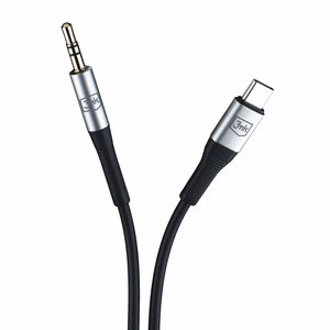 Audiokaapeli 3mk USB-C - 3,5mm 1,0m musta