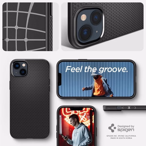 Spigen Liquid Air iPhone 14 kotelo - Matta musta