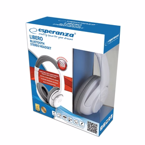 Esperanza Libero langattomat kuulokkeet pääpannoilla musiikkiin Bluetooth harmaa, valkoinen