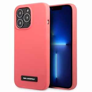 Karl Lagerfeld Silicone Plaque Case for iPhone 13 Pro Max - Fuchsia