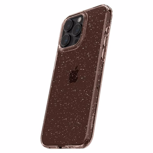 Spigen Liquid Crystal Glitter iPhone 15 Pro Max Suojakuori - Vaaleanpunainen/Kirkas