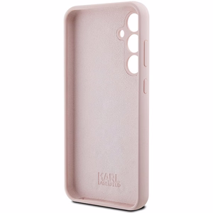 Karl Lagerfeld Silicone Choupette Metal Pin suojakuori Samsung Galaxy S23 FE:lle - vaaleanpunainen