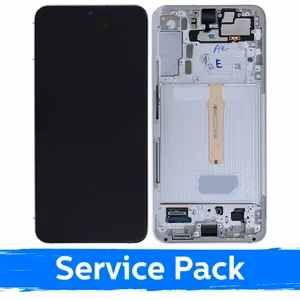 LCD-näyttö yhteensopiva Samsung S906 S22 Plus kehyksellä / valkoinen (Cream)(Sky Blue) / (Service Pack)