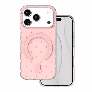 Bubble Dots Mag suojakuori iPhone 17 Pro 6,3" / 18 Pro 6,3":lle, vaaleanpunainen