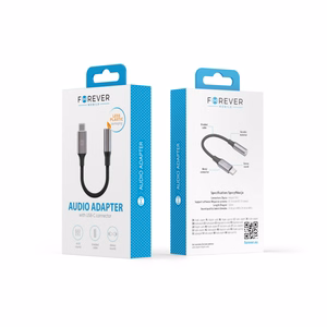 Forever adapteri AJC-01 audioliitin 3,5 mm - USB-C musta
