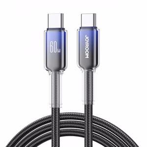 Joyroom S-A42 Crystal-Clear Series 60W USB-C - USB-C -kaapeli 1,2 m - musta