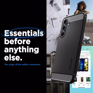 Spigen Rugged Armor suojakuori laitteelle Samsung Galaxy A55 5G, mattamusta