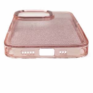 Glitter Suojakuori iPhone 16 Pro Maxille - Vaaleanpunainen glitterilla