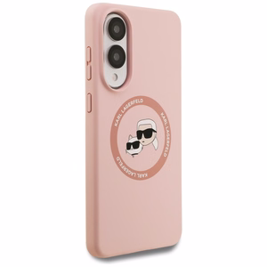 Karl Lagerfeld Magneettinen Silikoninen Suojakuori Samsung Galaxy S25 Edge:lle - Vaaleanpunainen