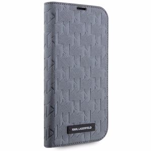 Karl Lagerfeld KLBKP14SSAKLHPG iPhone 14 6,1 kirjakuori hopeinen/hopeinen Saffiano Mono BT
