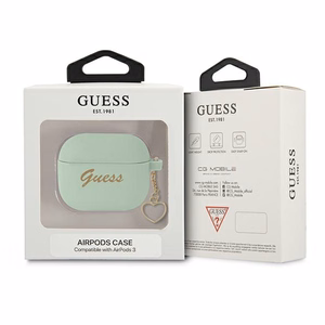 Guess GUA3LSCHSN AirPods 3 suojakuori vihreä/vihreä Silikoni Charm Sydänmallisto