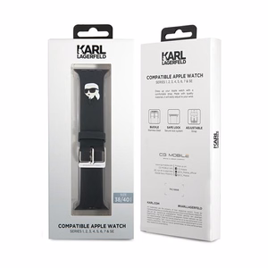 Karl Lagerfeld 3D Rubber Karl Head hihna musta Apple Watch 38/40/41mm:lle