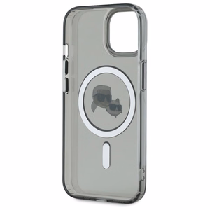 Karl Lagerfeld KLHMP15SHLSKCK iPhone 15 6.1" musta/musta kovakuori IML Metal Karl&Choupette Head MagSafe