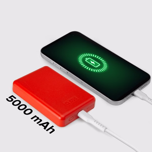 Powerbank SBS TEBB5000MAG1CR 5000 mAh yhteensopiva MagSafen kanssa - punainen