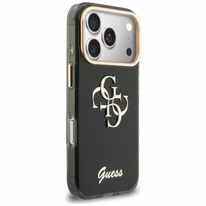 Guess IML 4G Script Metal suojakuori mallille iPhone 17 Pro Max / 18 Pro Max – väri: musta
