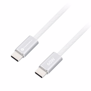 Kaapeli USB-C - USB-C Forcell F-Energy QC4.0 PD 3A 60 W Cafule Flat 1,2 m CCFN23 valkoinen