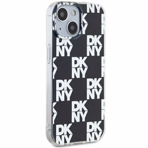 DKNY IML Ruudullinen Mono-kuvio Suojakuori iPhone 15 Plus / 14 Plus:lle - musta