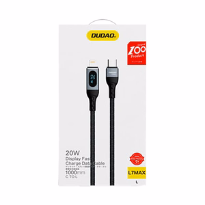 Dudao USB Type C - Lightning kaapeli nopea lataus PD 20W 1m musta (L7MaxL)