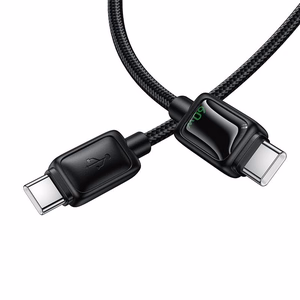 Hoco U146 Kaapeli LCD-näytöllä USB-C – USB-C 3A 60W 1.2m musta